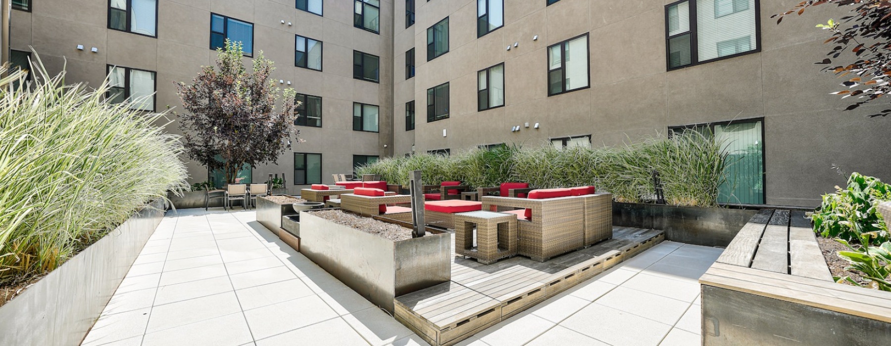 Courtyard area in Denver apartments